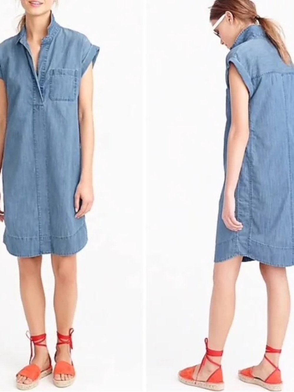 J. Crew women Denim chambray Shirt Dress. Sz. Tall Medium. Great condition